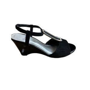NEW Impo Wedge Vivette Womens Black Slingback Sandals Size 9.5 Sku 2142